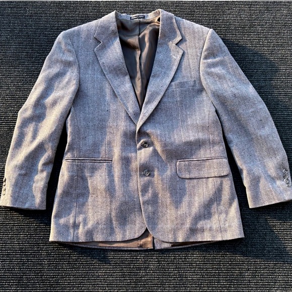 Stafford Herringbone Blazer Tailored in USA Sport Coat‎ Jacket Mens Size 42" - Picture 1 of 13